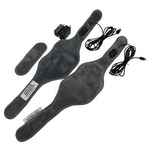 Lot of 2 Sharper Image Calming Heat Massaging Neck Wraps Gray Tested Working